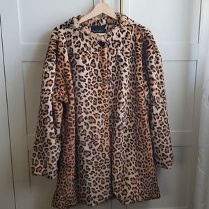 Sanctuary Women's Faux Fur Leopard Print Coat XL